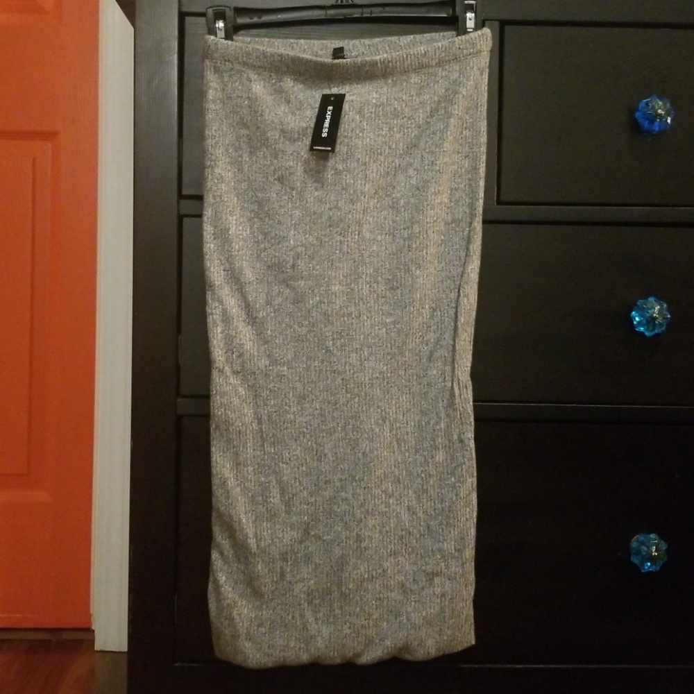 Express grey sweater pencil skirt